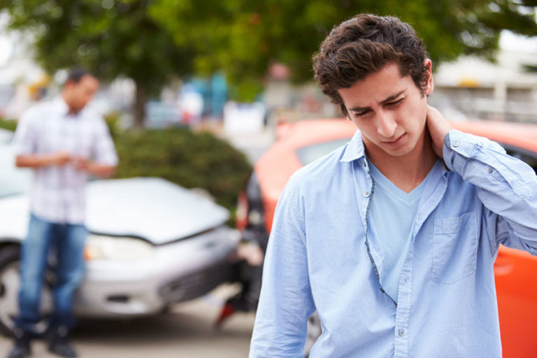 Man With Injured Neck After Car Accident - auto accident injury care