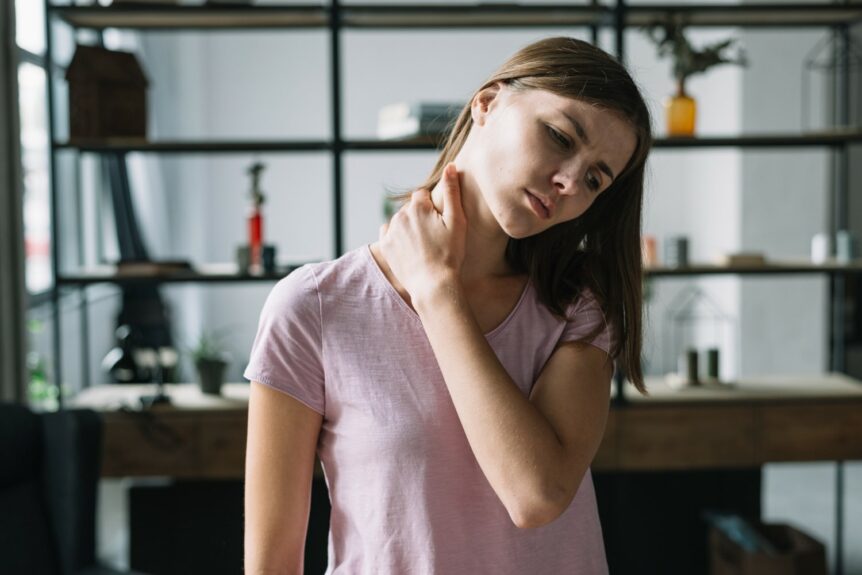 Woman Suffering from Whiplash